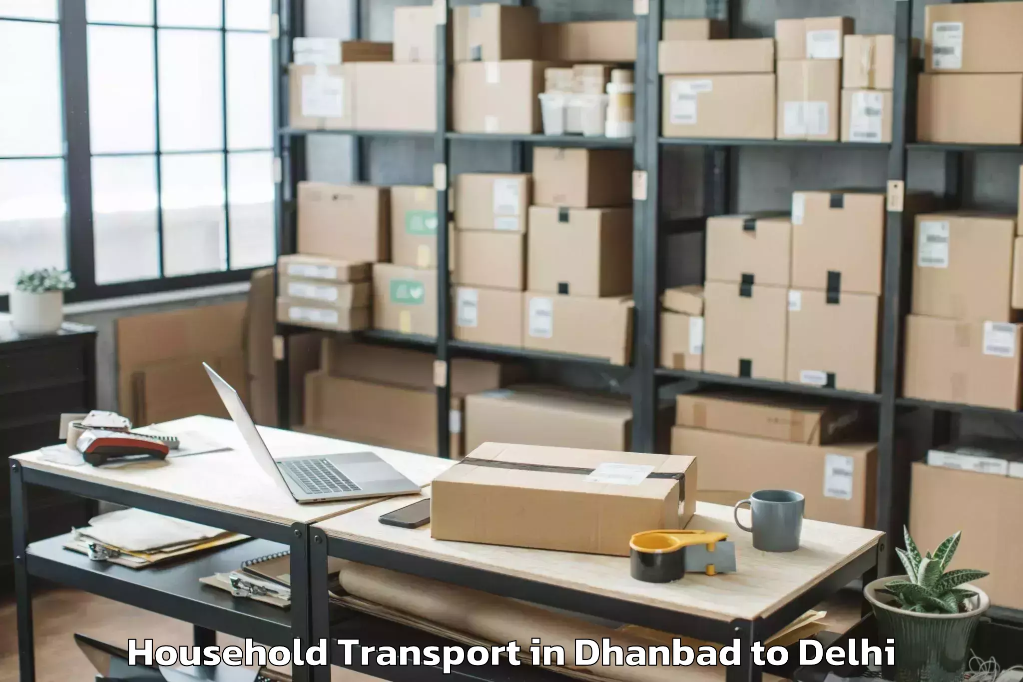 Easy Dhanbad to Dlf Promenade Mall Household Transport Booking